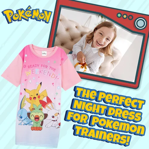Vista 2 de Pokemon Camisón para niñas, pijamas de Pikachu, regalos