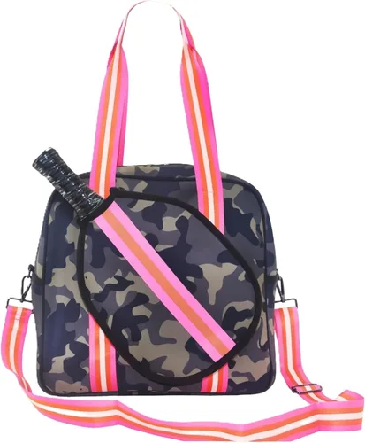 Vista 8 de Bolsa deportiva de pickleball con soporte para raqueta, neopreno, correa de hombro ajustable