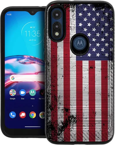 Vista 14 de CasesOnDeck Funda híbrida compatible con Motorola Moto E (2020) / Moto E [Armadura cepillada] Funda protectora delgada contra golpes