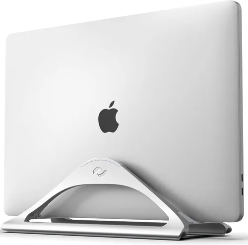 Vista 10 de HumanCentric Soporte vertical para computadora portátil para escritorios en negro mate, soporte ajustable vertical para acoplar Apple MacBook