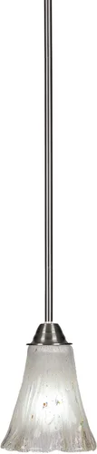 Vista 111 de Toltec Lighting Paramount - Mini colgante de 1 luz en acabado negro mate con cristal de arte perla de 7 pulgadas y estilo negro