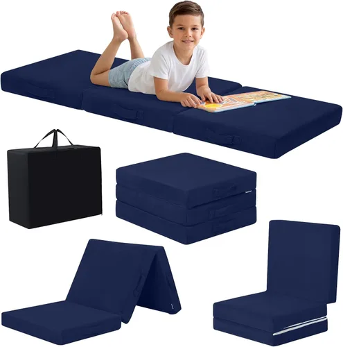 Vista 17 de MeMoreCool Colchón plegable de suelo para niños, tapete para siesta de suelo para dormir, guardería, cama plegable para niños pequeños, colchón