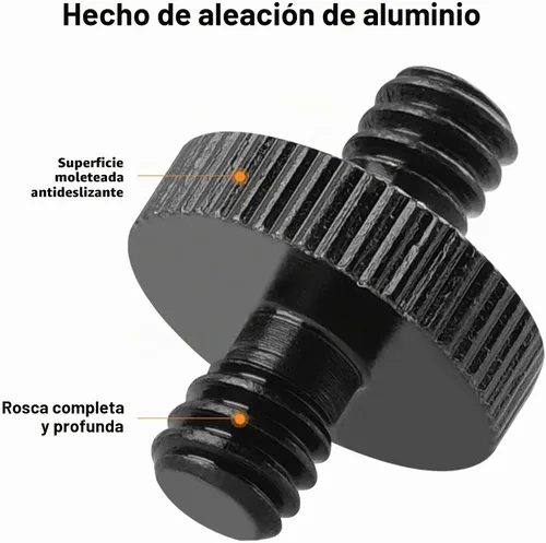 Vista 5 de Adaptador de tornillo de trípode roscado macho de 1/4 pulgadas a macho de 1/4 pulgadas, convertidor de rosca de montaje estándar para montaje