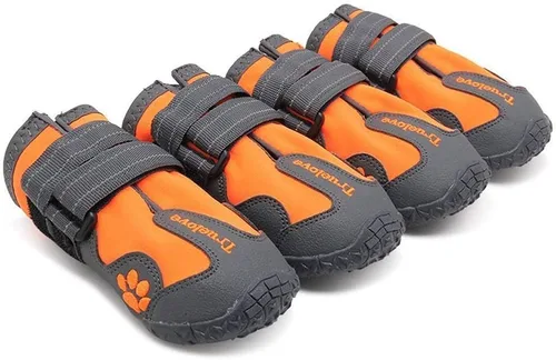 Vista 9 de TRUE LOVE Zapatos para perros Botas de lluvia antideslizantes impermeables con reflectante TLS3961 (negro, 1#)