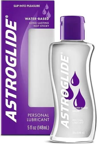 Vista 10 de Astroglide Lubricante a base de agua (2.5 onzas), lubricante personal líquido para hombres, mujeres y parejas, seguro para juguetes, tamaño apto