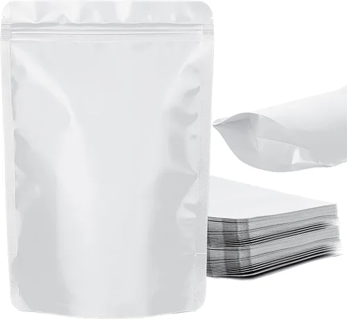Vista 12 de Paquete de 100 bolsas resellables de pie, a prueba de olores, bolsas de papel de aluminio sellables para embalaje (negro, 3.5 x 5.1 pulgadas)