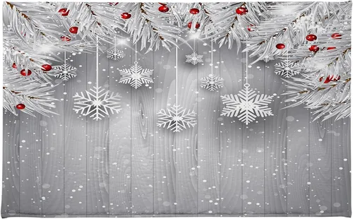 Vista 11 de HVEST Alfombra de baño de invierno, gnomos y cardenales en bosque nevado, alfombra de baño, alfombra de baño antideslizante de Navidad, accesorios