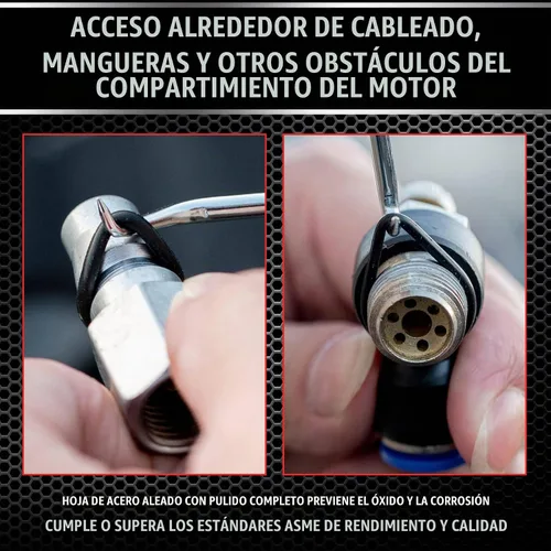 Vista 7 de AMM Juego de gancho y púa, herramienta de extracción de juntas tóricas de Rojo