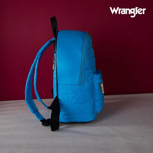 Vista 6 de Montana West Mochila Wrangler para mujer, mochila acolchada para uso casual, Azulclaro