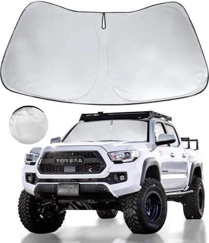 Vista 40 de Parasol para parabrisas, 4 capas, parasol para ventana delantera, bloquea los rayos UV, mantiene el automóvil más fresco