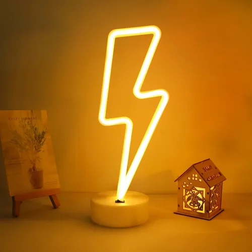 Vista 16 de ENUOLI Lámpara de luz LED de neón en forma de estrella blanca cálida con base, funciona con pilas y USB, letrero de neón LED en forma de estrella