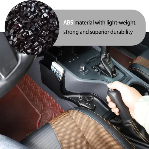 Vista 5 de Lcojicep Caja de almacenamiento lateral para consola de freno de mano compatible con Ford Ranger 2015-2021, organizador de consola central