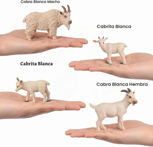 Vista 4 de 4 figuras familiares de cabras, figuras realistas de animales de cabra