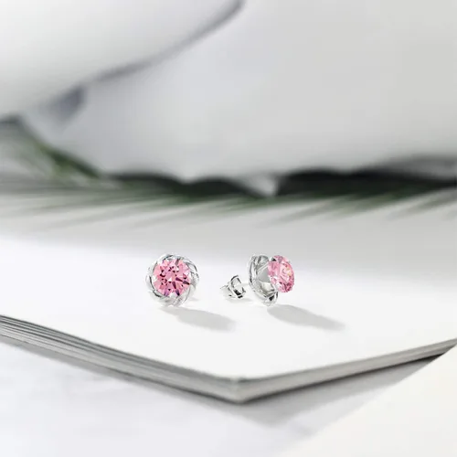 Vista 197 de Gem Stone King Aretes de plata de ley 925 de 0.236 in con piedra natal redonda para mujer