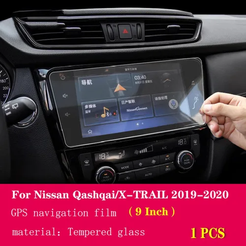 Vista 2 de LAVIYE Interior del coche navegador GPS tablero de instrumentos película protectora pantalla película anti-arañazos, para Nissan Qashqai X-trail