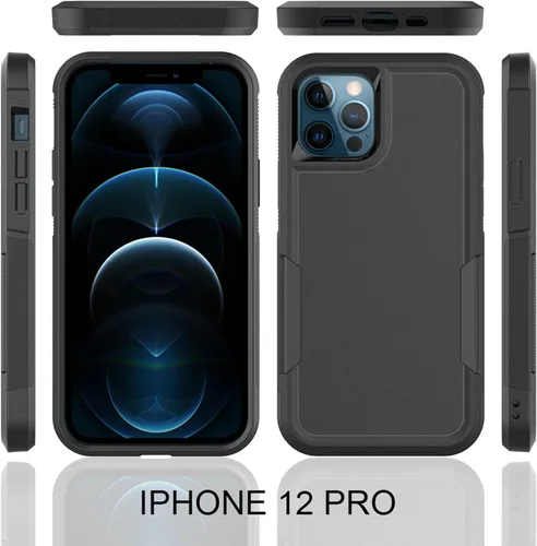 Vista 9 de MDCN Funda para iPhone 12 / iPhone 12 PRO: funda protectora de doble capa resistente para teléfono celular, a prueba de golpes, resistente