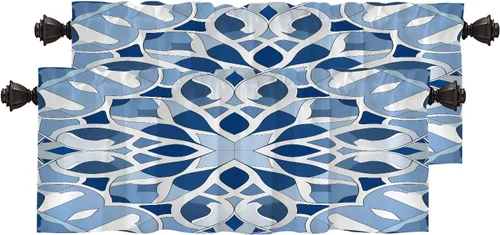 Vista 64 de Cortinas opacas de poliéster multicapa marrón con diseño de bosque natural, 2 unidades, 26 x 24 pulgadas