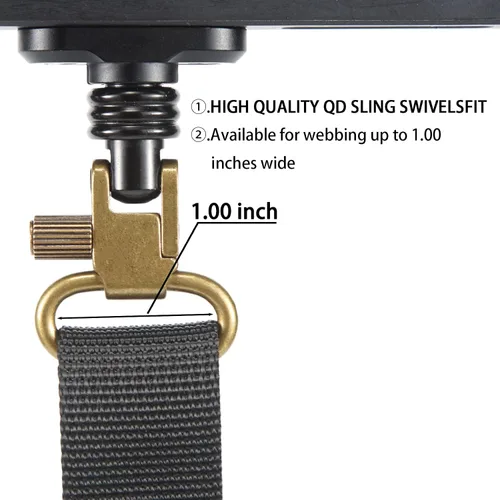 Vista 6 de VVAAGG Sling Swivel Mount 1 1.25 1.5 pulgadas dos puntos Sling fijación clips