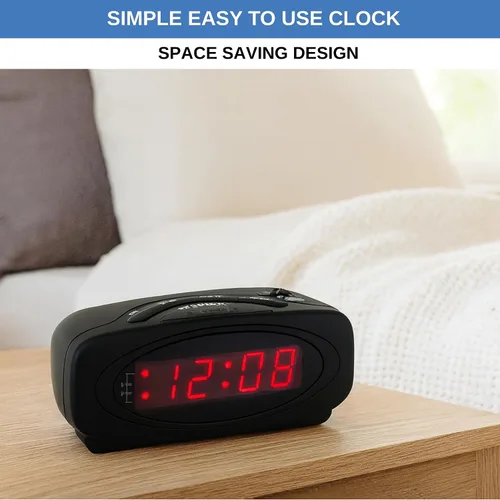 Vista 5 de Reloj despertador digital para dormitorios, reloj despertador fuerte para personas que duermen pesadamente, perfecto para dormitorio, escritorio