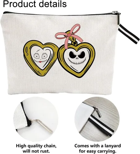 Vista 3 de Bolsa de maquillaje inspirada para mujer, bonita bolsa de cosméticos para amigos y familia, bolsa de aseo de viaje, bolsa de cosméticos portátil