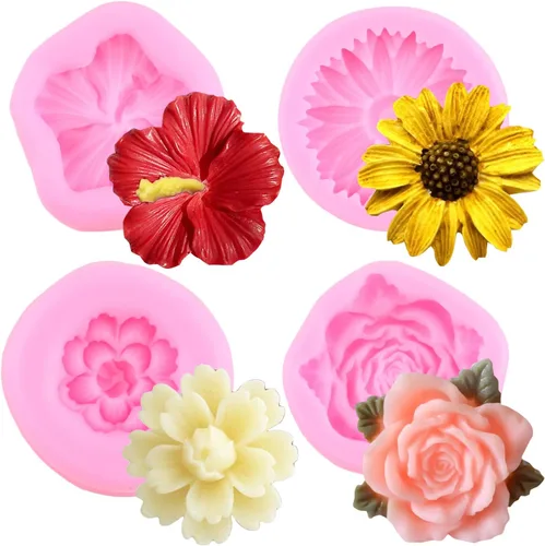 Vista 10 de Molde de silicona para fondant de flores de crisantemo, molde de silicona para margarita, para decoración de pasteles, decoración de cupcakes, pasta