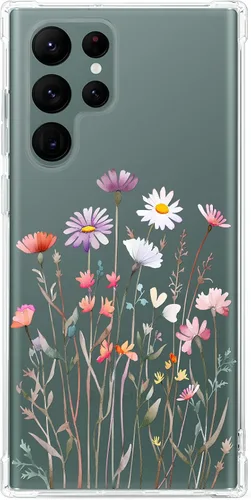 Vista 9 de Funda transparente floral para Galaxy S22 Ultra para mujeres/niñas, bonita funda de teléfono para Samsung Galaxy S22 Ultra 5G, diseño de flores