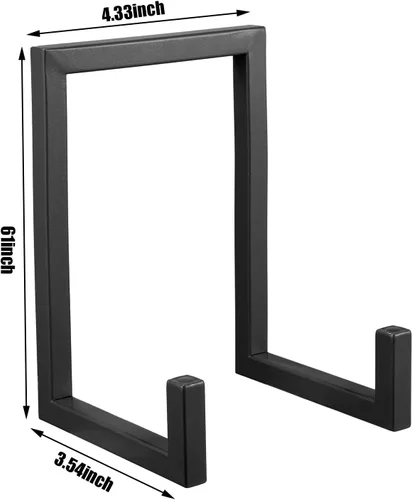 Vista 2 de Sweetude 2 Soportes Grandes para Platos de Exhibición Marco de Metal Soporte de Exhibición Caballetes Decorativos de Mesa para Cuadros, Libros, Negro