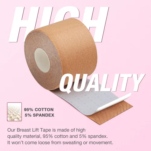 Vista 3 de UbyFit Cinta de pecho transpirable Cinta corporal instantánea para levantamiento de senos para copa A-E, cinta autoadhesiva para realzar cualquier