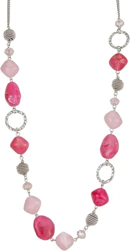 Vista 29 de BULINLIN Collar largo de cuentas para mujer, collar de cadena de suéter plateado con cuentas de resina de cristal, collar de joyería de moda