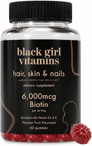 Vista 4 de Black Girl Vitamins Paquete de belleza – Péptidos de colágeno hidrolizados (16 onzas), gomitas de biotina para el cabello y la piel de las uñas