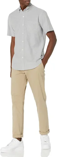 Vista 4 de Camisa Tienda Essentials oxford ajuste regular de manga corta con bolsillo para hombre