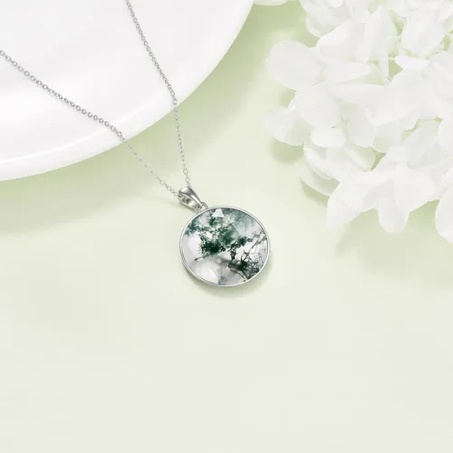 Vista 9 de ONEFINITY Collar de plata de ley 925 con diseño de árbol de la vida con colgante de nudo celta de concha de abulón para mujer