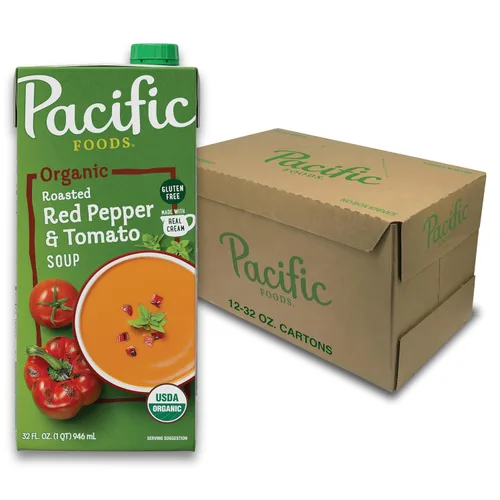 Vista 13 de Pacific Foods Sopa orgánica de pimiento rojo asado y tomate, cartón de 32 onzas