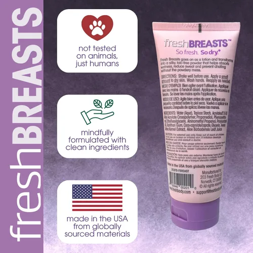 Vista 8 de Fresh BREASTS On-The-Go Loción desodorante antirozaduras en polvo, tamaño de viaje sin perfume, 0.07 onzas (paquete de 15) crema antirozaduras