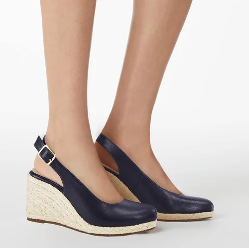 Vista 2 de Alpargatas para mujer, sandalias de cuña con puntera cerrada, plataforma de tacón