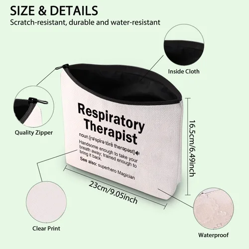 Vista 2 de FOTAP Regalos para terapeuta respiratorio para terapeuta respiratorio, bolsa de maquillaje RT, regalos de graduación, personal médico, bolsa