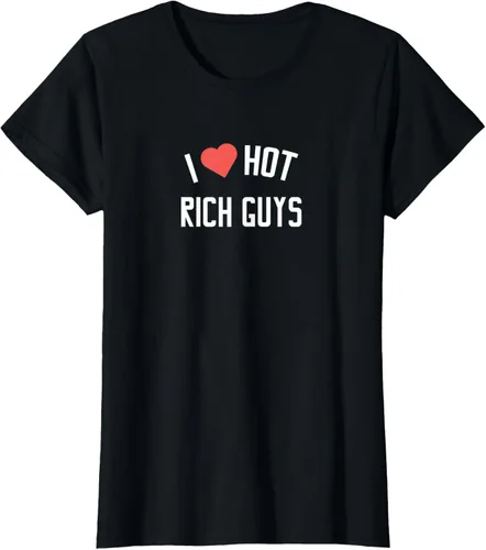 Vista 16 de RICH GUYS - Camiseta con texto en inglés "I LOVE HOT RICH GUYS