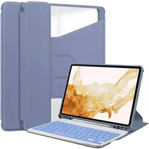 Vista 16 de kaidisen Funda con teclado giratorio 360° para Galaxy Tab S6 Lite de 10.4 pulgadas, soporte vertical, teclado magnético desmontable, funda Azul/claro