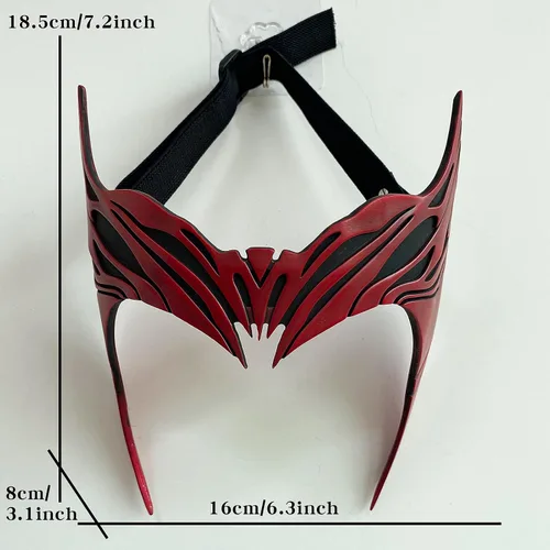 Vista 5 de Wanda Maximoff Disfraz de Cosplay de Wanda Vision, Bruja Escarlata, capa de bruja, parte superior, accesorio para tocado