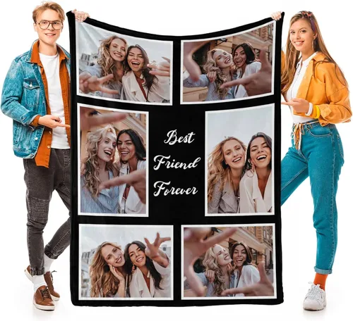 Vista 18 de D-Story Mantas personalizadas con fotos, regalos personalizados para parejas, regalos de aniversario y cumpleaños para esposa, marido, novia, novio