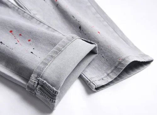 Vista 7 de AITITIA Jeans elásticos rasgados de ajuste regular para hombre