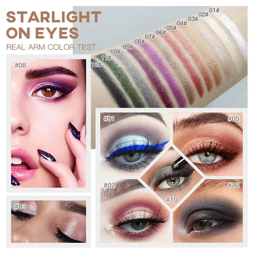 Vista 7 de LOKFAR Sombra de ojos en barra de maquillaje cosméticos iluminador de ojos, lápiz de sombra de ojos en crema giratoria, sombra de ojos en barra