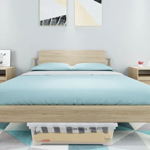 Vista 4 de Paquete de 4 cubos de almacenamiento grandes poco profundos de 40 cuartos de galón, caja de plástico debajo de la cama con ruedas