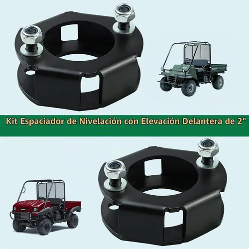 Vista 7 de Kit de 2 piezas de espaciadores delanteros de elevación de 2" para nivelación compatibles con Kawasaki Mule 1990-2019 2500 2510 3000 3010 4010 4000