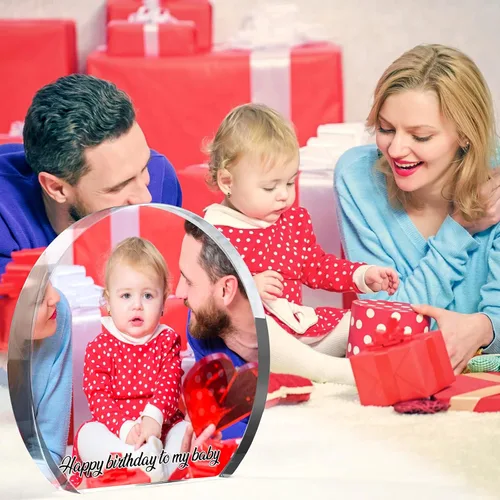 Vista 8 de Marcos de fotos personalizados, marco de fotos acrílico con texto fotográfico, regalos de cumpleaños personalizados para mujeres y hombres, regalos