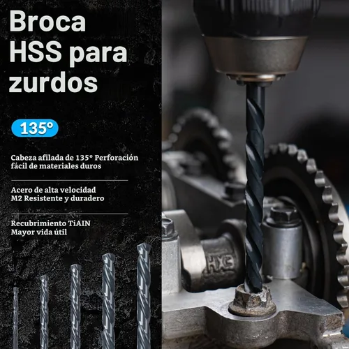 Vista 3 de Kit extractor de pernos, 10 piezas extractor de tornillo y broca