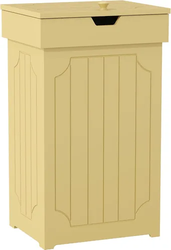 Vista 10 de Function Home Gabinete de basura de cocina de 13 galones, cubo de basura de reciclaje de madera, bote de basura independiente a prueba de perros
