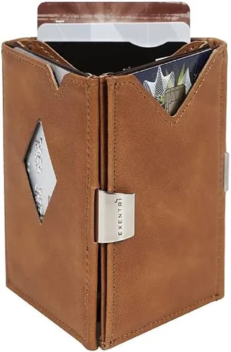 Vista 7 de Cartera de cuero triple - Bloqueo RFID con clip de bloqueo de acero inoxidable