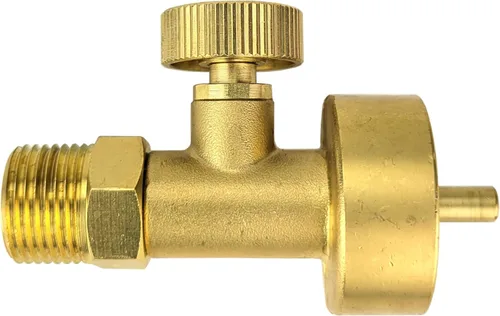 Vista 6 de Adaptador de oxígeno con válvula - CGA-601 (tanque de 1.4 onzas/recipiente) a CGA-540 (regulador de oxígeno)