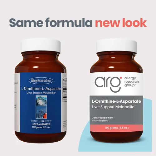 Vista 2 de Allergy Research Group - L-Ornitina-L-Aspartato en polvo - 3.53 oz